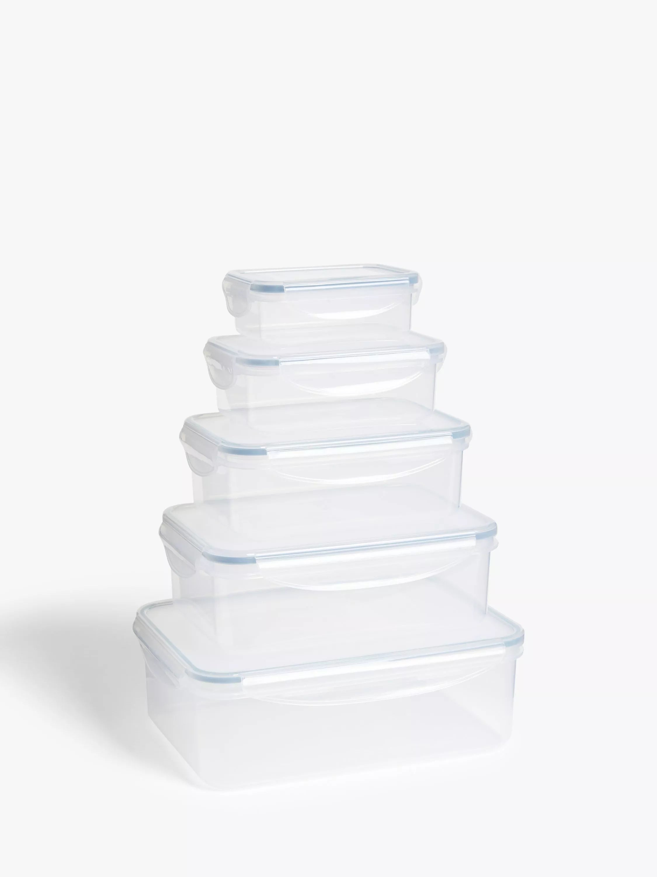 John Lewis nesting plastic storage containers set of 5 clear (British brand)