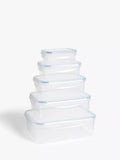 John Lewis nesting plastic storage containers set of 5 clear (British brand)