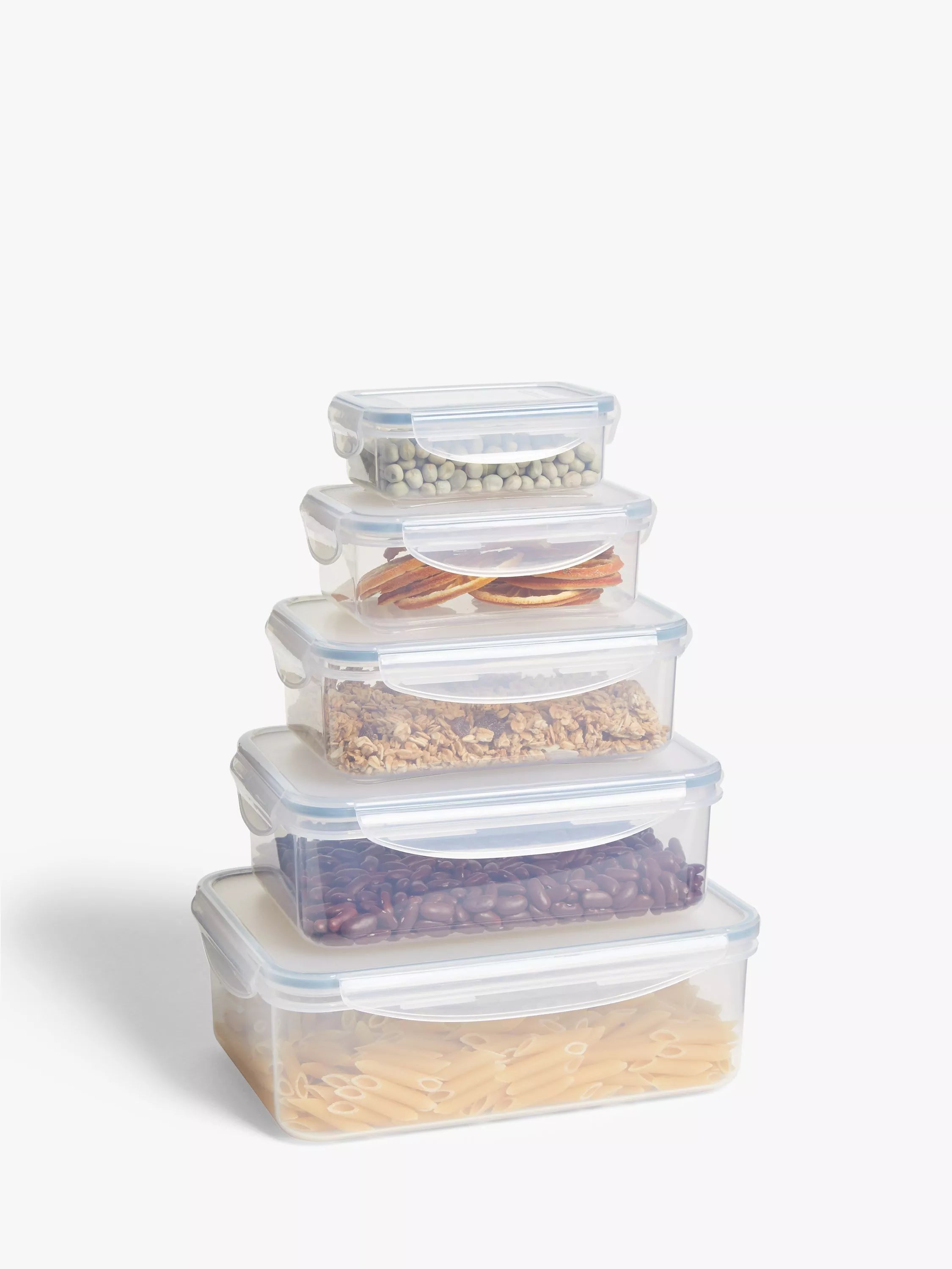 John Lewis nesting plastic storage containers set of 5 clear (British brand)