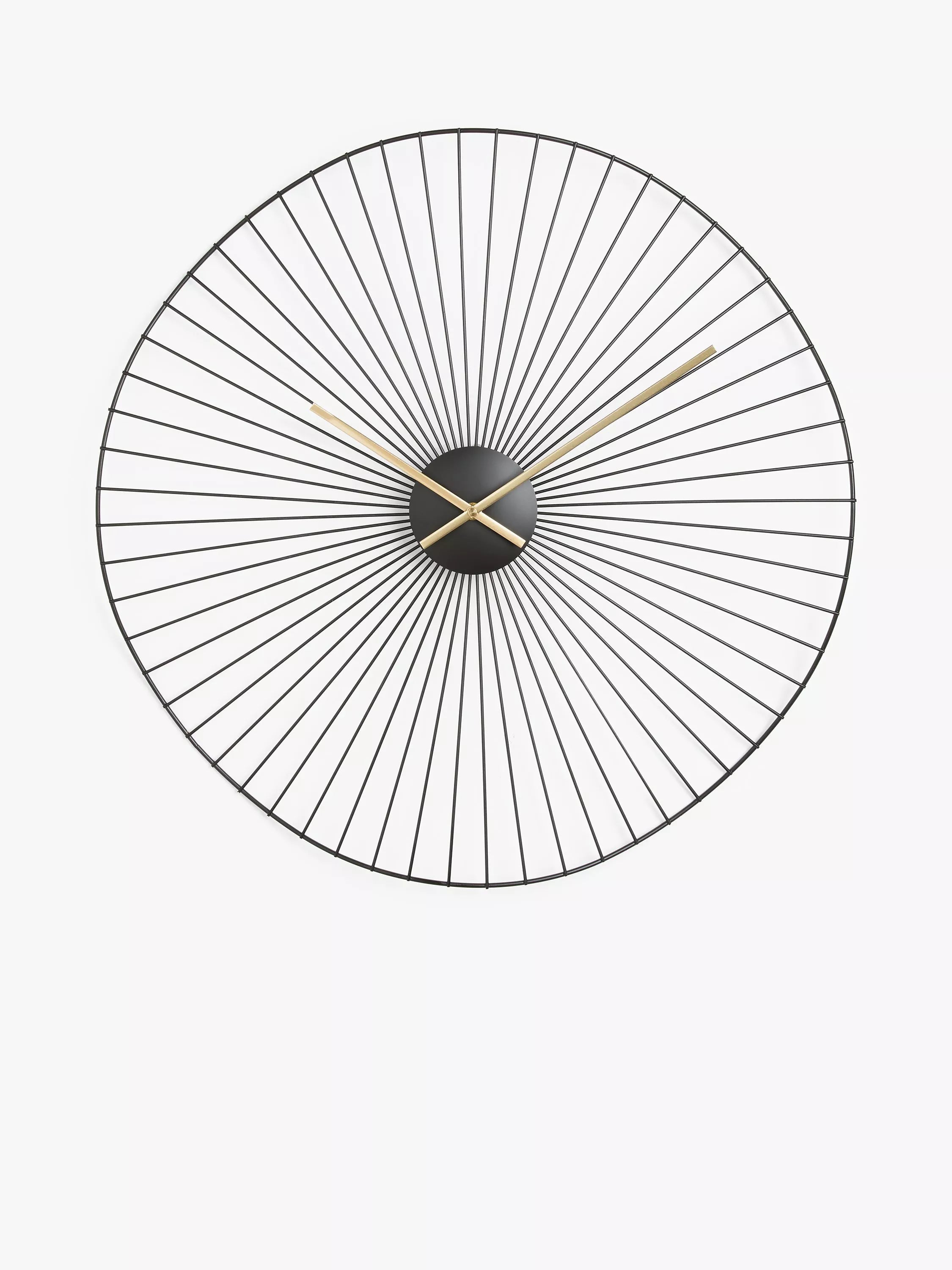 John Lewis organic shape metal analogue wall clock 60cm black, UK version