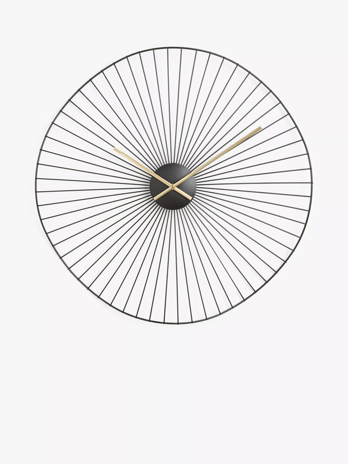 John Lewis organic shape metal analogue wall clock 60cm black, UK version