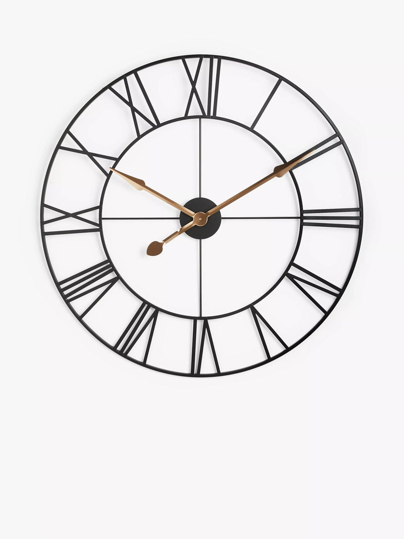 John Lewis skeleton wall clock with Roman numerals 80cm, imported from the UK