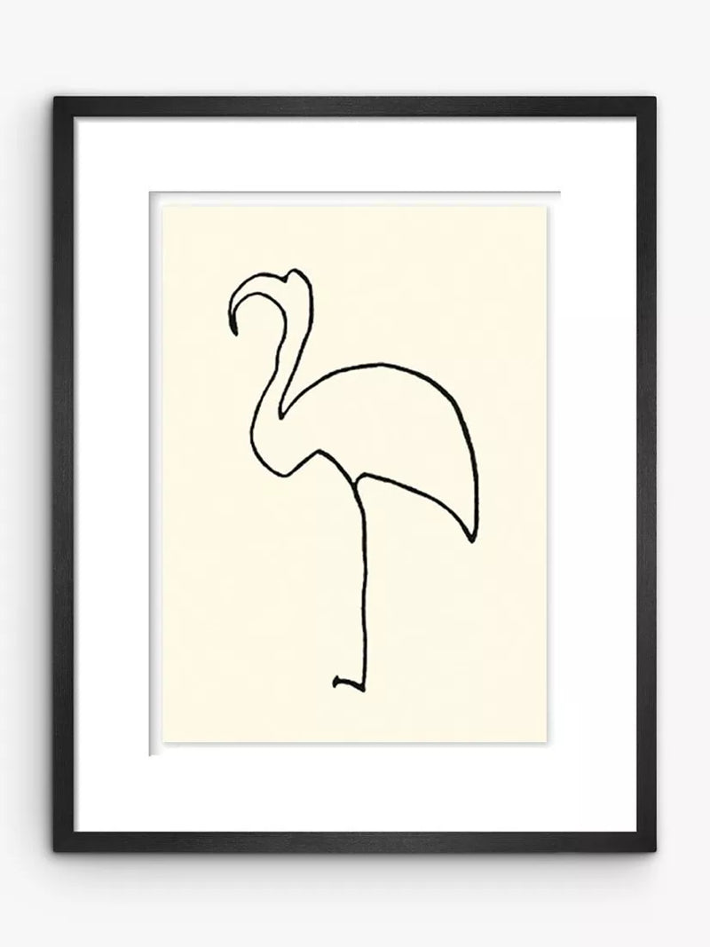 John Lewis Picasso Flamingo framed print white 47x37cm, UK version