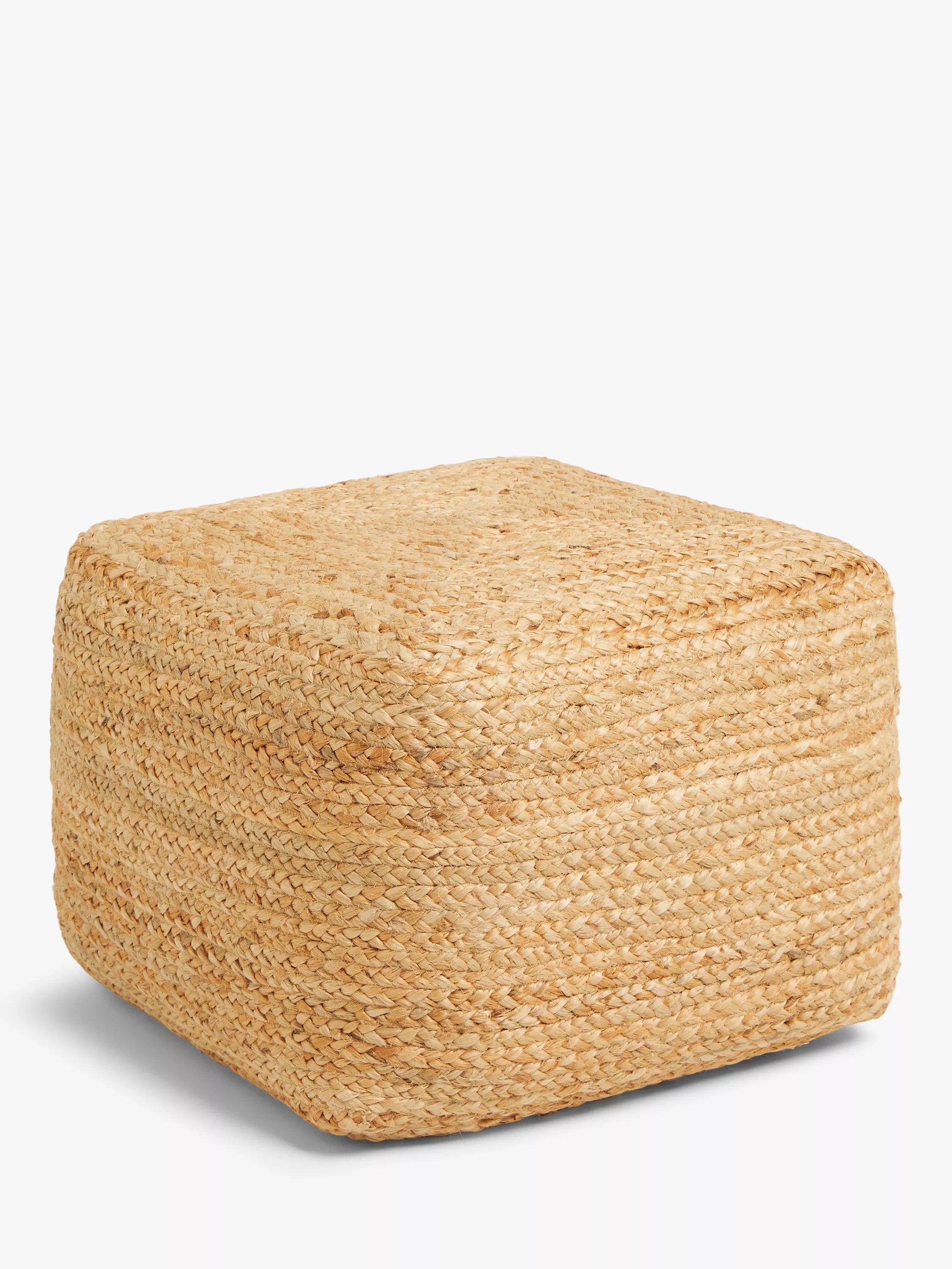 John Lewis natural jute square pouffe 50cm, UK version