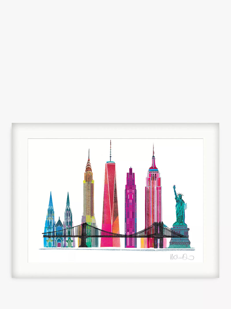 Ilona Drew New York Skyline framed print with mount 83.5 x 63.5cm, UK version