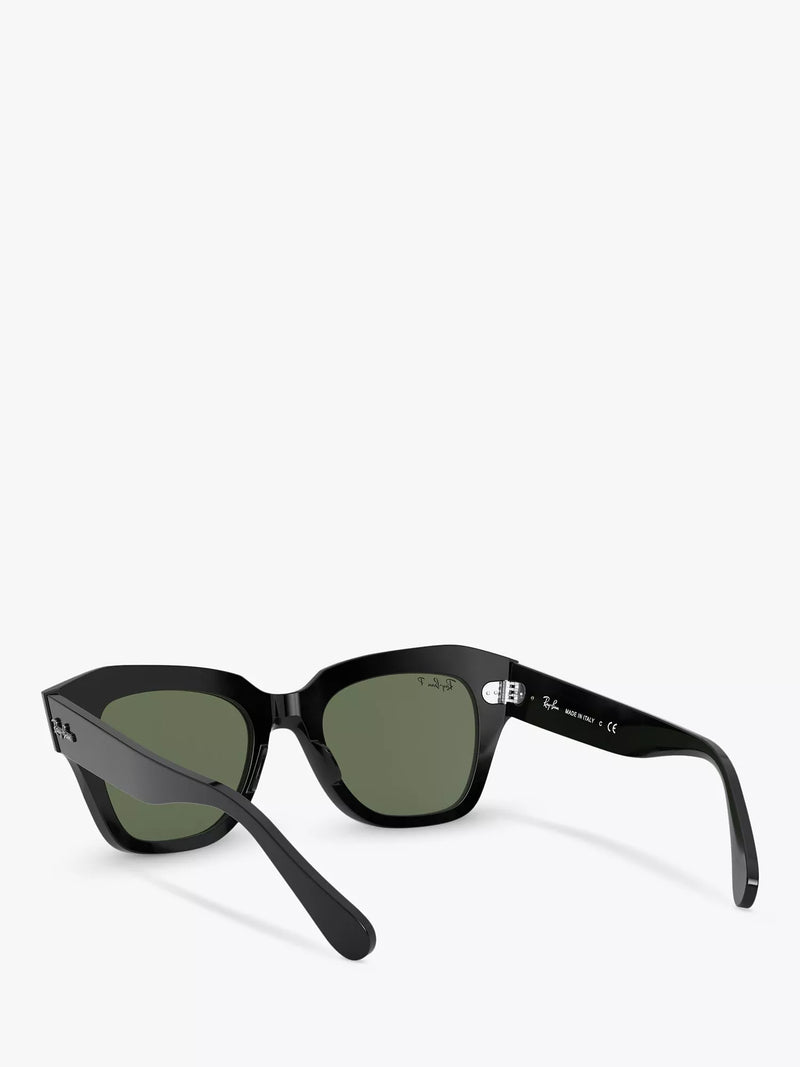 Ray-Ban RB2186 polarised square sunglasses black (British brand)