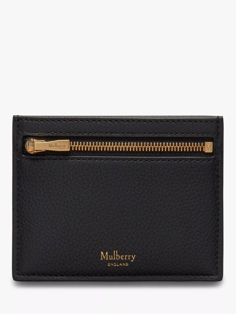 Mulberry Small Classic Grain Leather Zipped Credit Card Slip