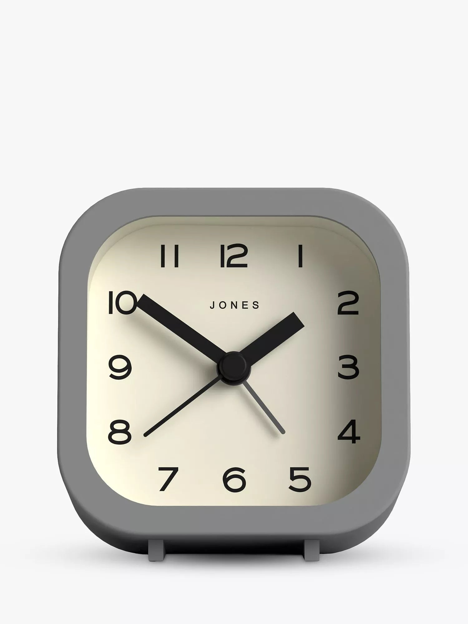 Jones Clocks Bob Analogue Alarm Clock, Grey