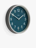 Jones Clocks analogue wall clock peacock blue 25cm - British product