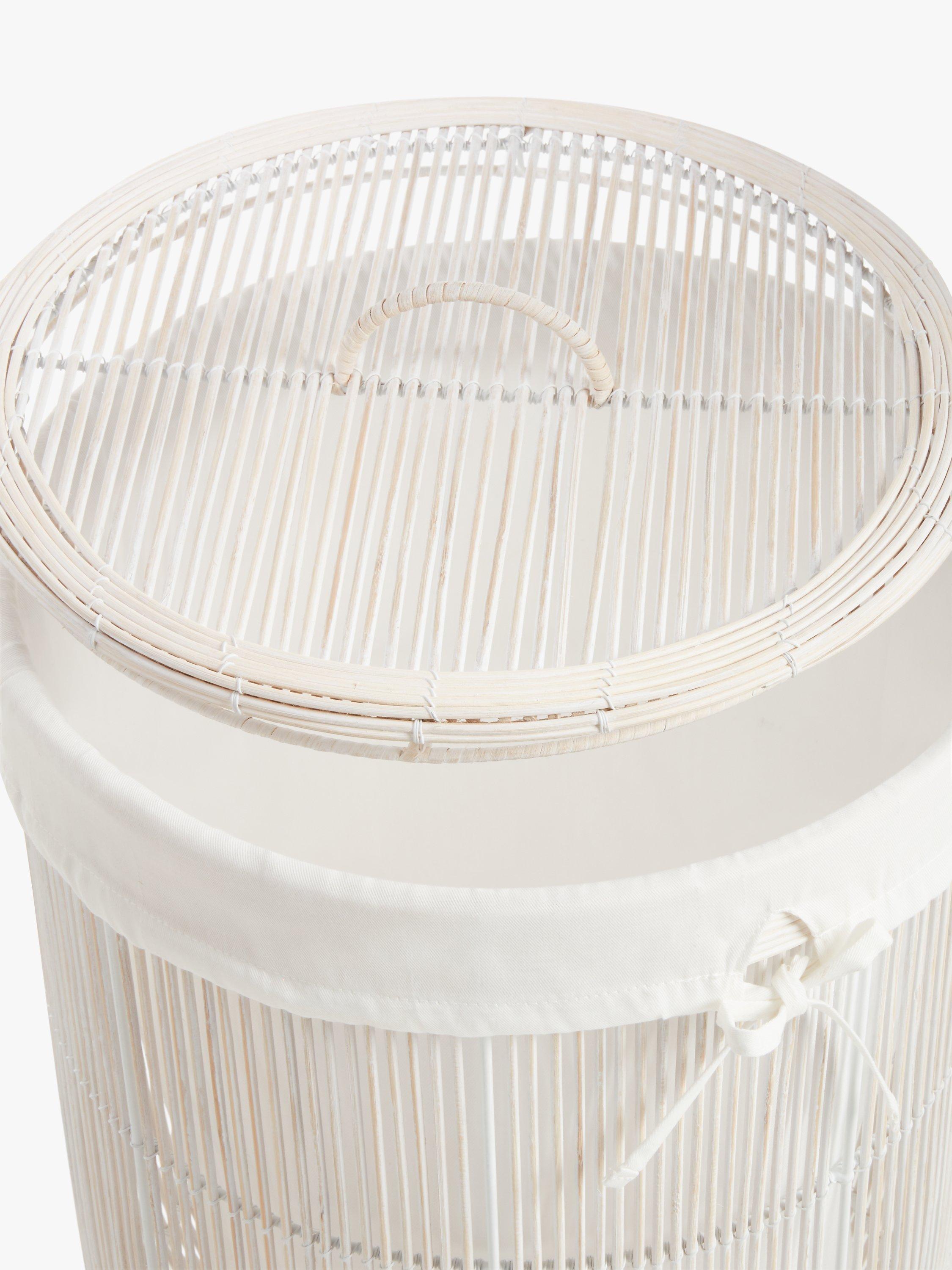 John Lewis bamboo laundry basket white (British brand)