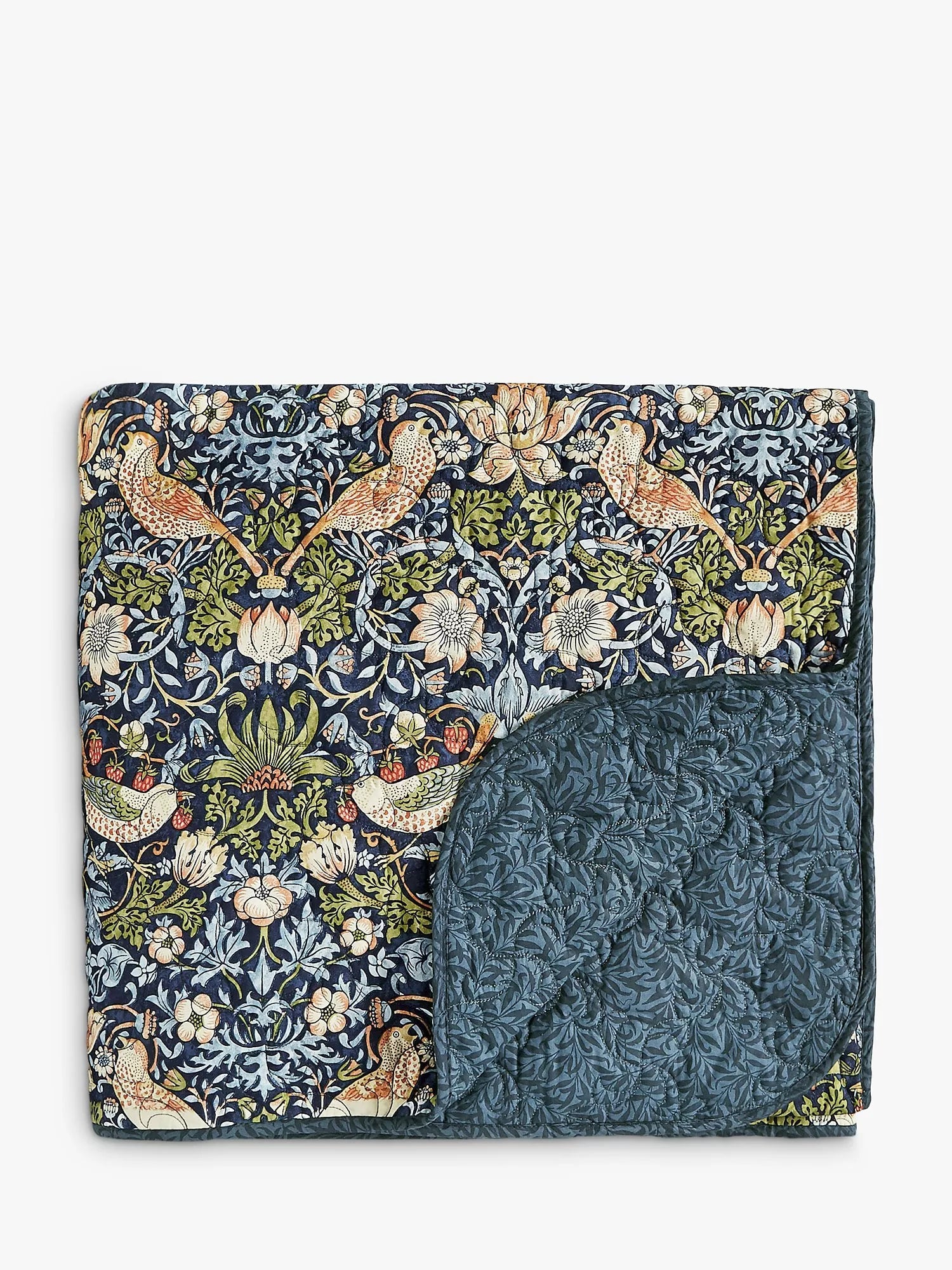 Morris & Co. Strawberry Thief Bedspread, Indigo