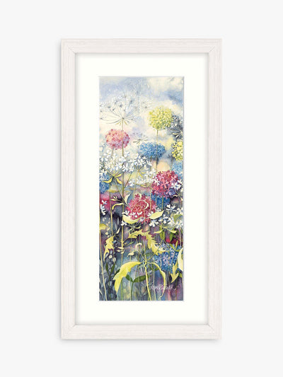 Impression encadrée John Lewis Catherine Stephenson Floral 1 Bleu/Multicolore 43,5 x 23,5 cm