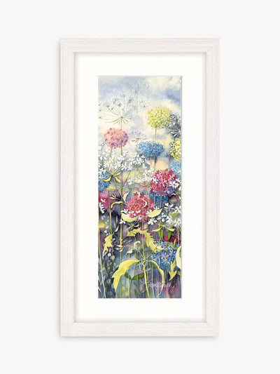 Impression encadrée John Lewis Catherine Stephenson Floral 1 Bleu/Multicolore 43,5 x 23,5 cm