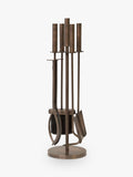 Ivyline round antique copper fireplace tools set, UK version