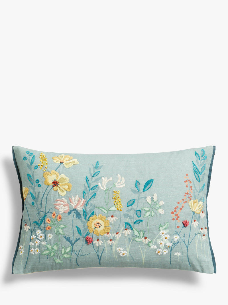 John Lewis Meadow Border Cushion Duck Egg, UK version