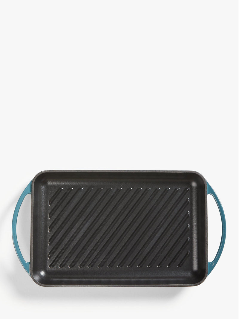 John Lewis Cast Iron Rectangular Grill Pan 33cm, UK version