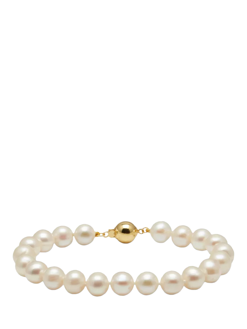 E.W Adams Akoya pearl bracelet with gold clasp - British product
