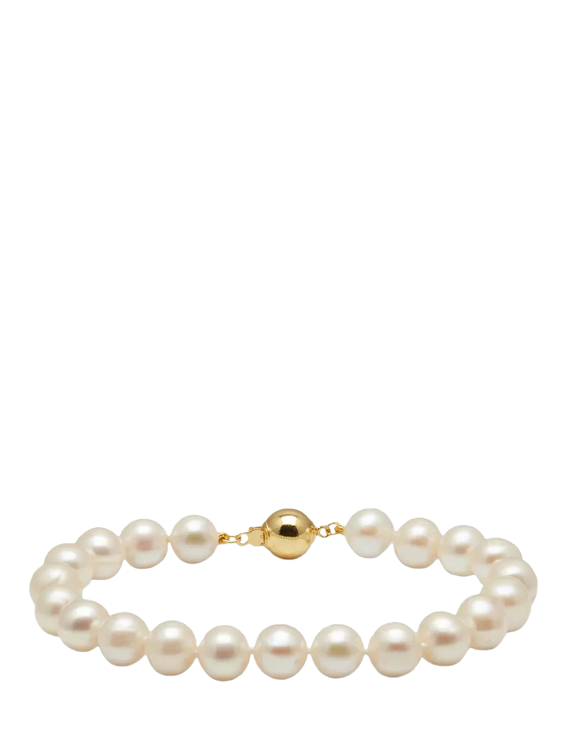 E.W Adams Akoya pearl bracelet with gold clasp - British product