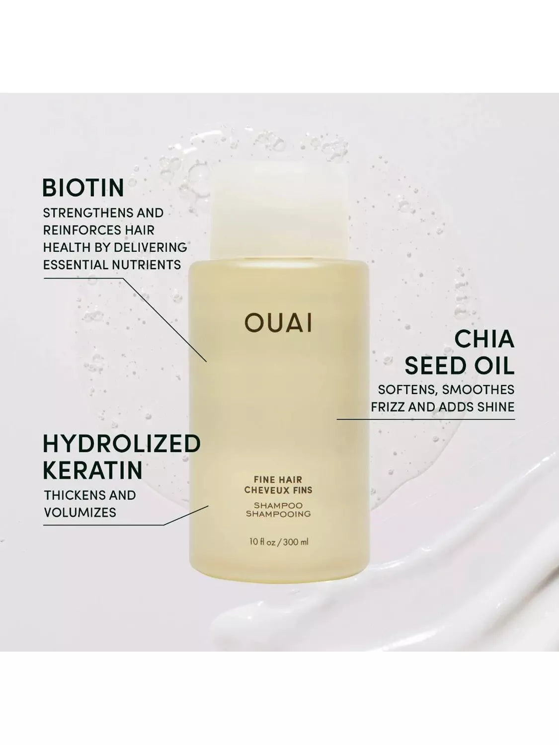 OUAI Fine Hair Shampoo 300ml, imported from the UK