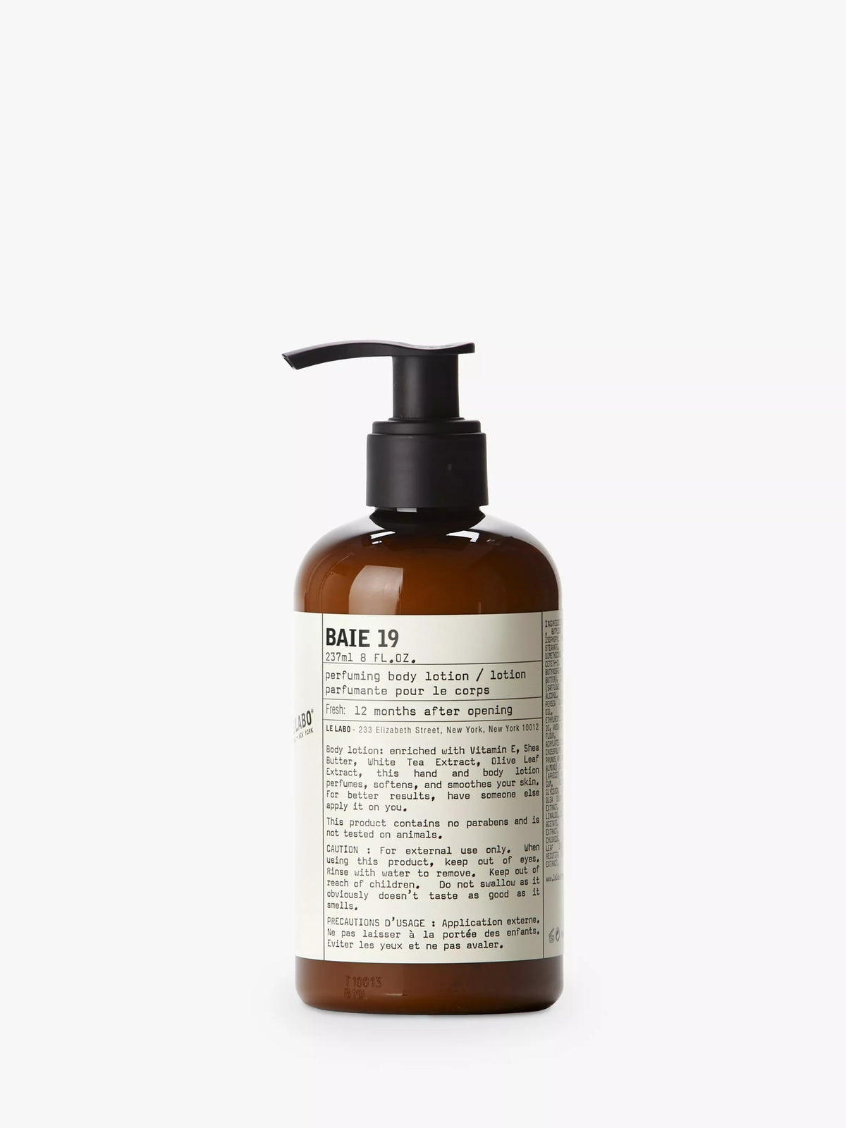 Le Labo Baie 19 Body Lotion 237ml, imported from the UK