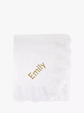 Babyblooms white knitted christening blanket 100x75cm, imported from the UK
