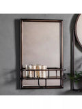 Gallery Direct metal frame shelf mirror 48x30cm black, UK version
