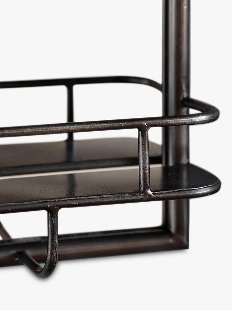 Gallery Direct metal frame shelf mirror 48x30cm black, UK version