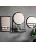Gallery Direct metal frame shelf mirror 48x30cm black, UK version