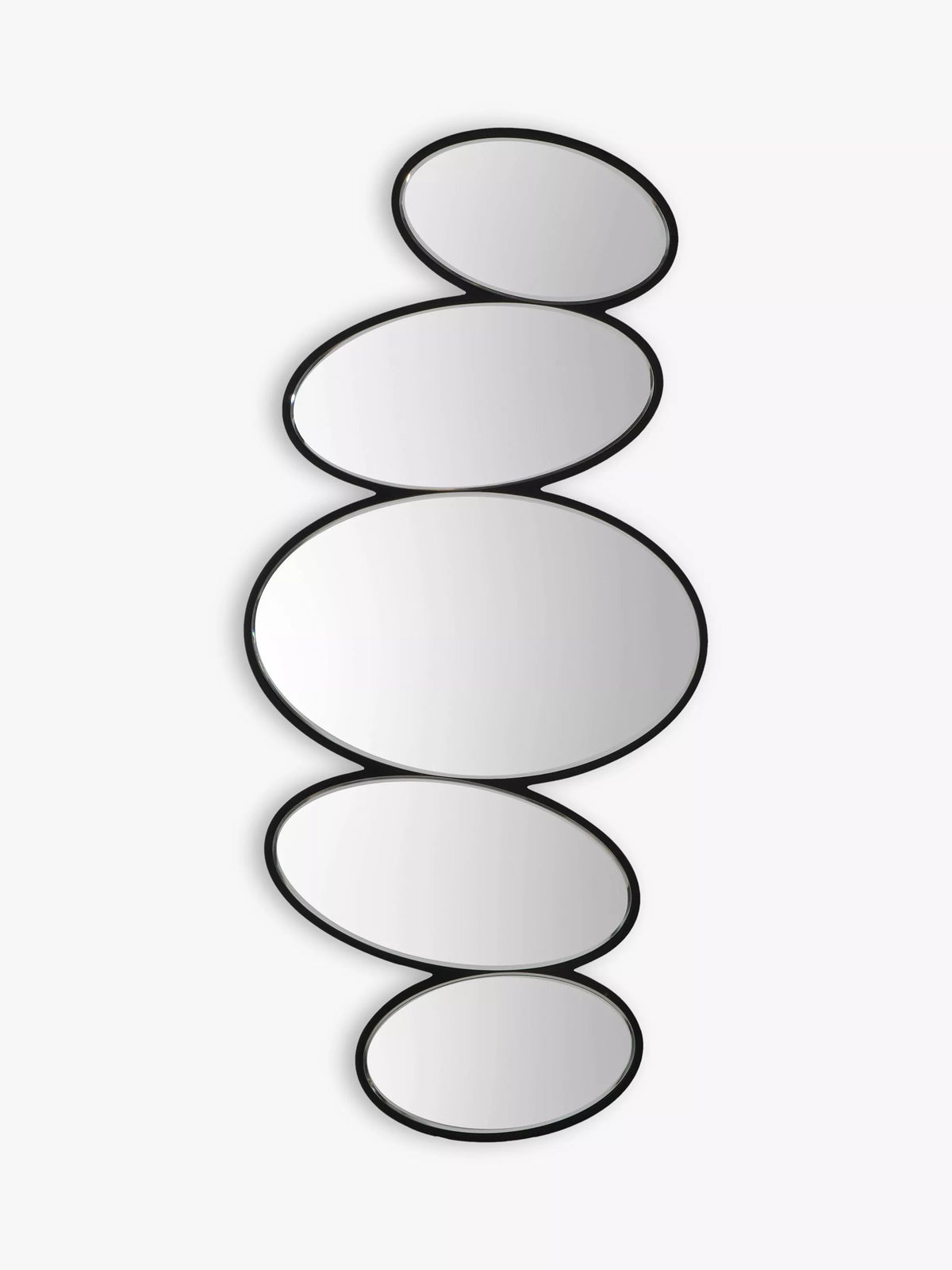 Gallery Direct Pebble Stack abstract wall mirror 118x54cm black (British brand)