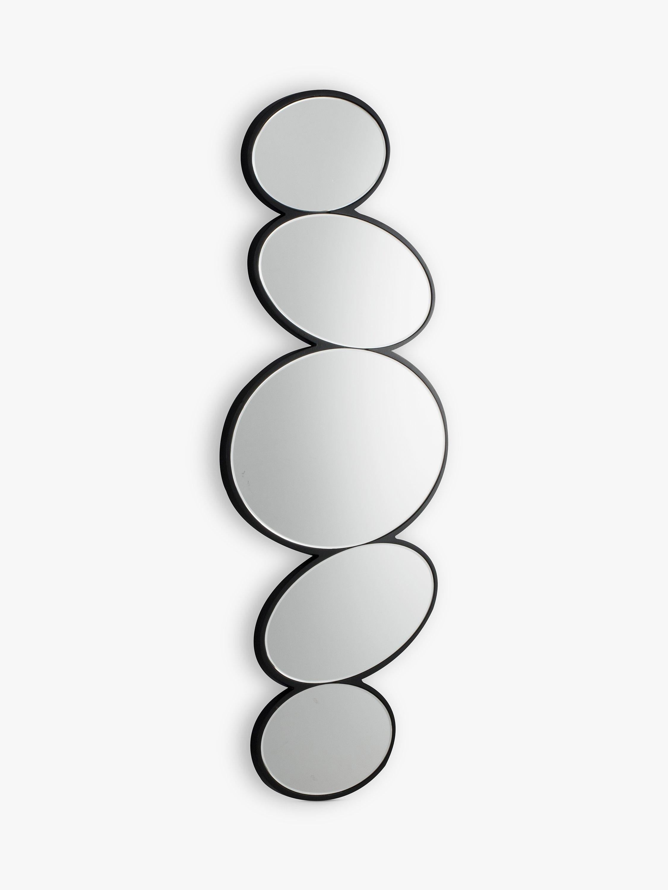 Gallery Direct Pebble Stack abstract wall mirror 118x54cm black (British brand)