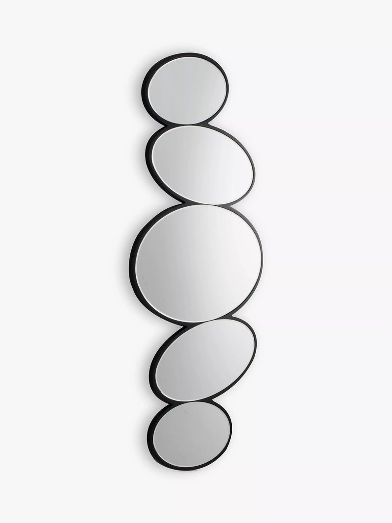 Gallery Direct Pebble Stack abstract wall mirror 118x54cm black (British brand)