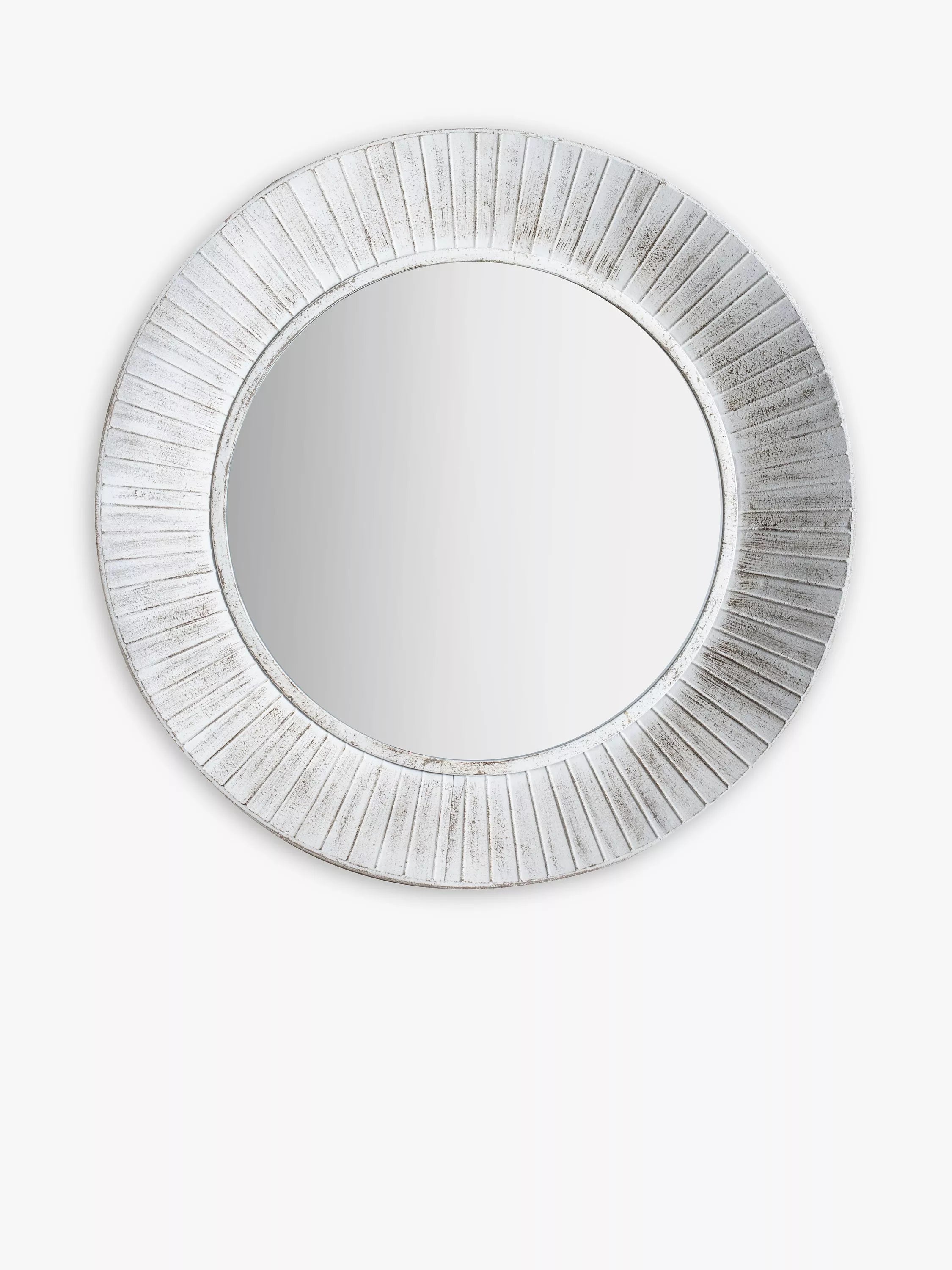 Gallery Direct distressed metal wall mirror 81cm white - British product