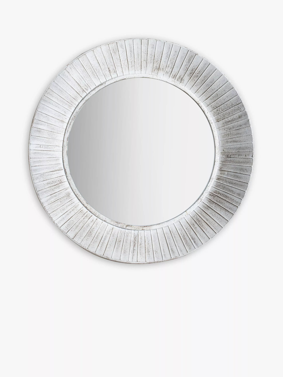 Gallery Direct distressed metal wall mirror 81cm white - British product