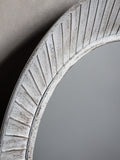 Gallery Direct distressed metal wall mirror 81cm white - British product