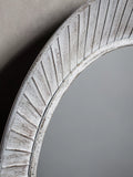 Gallery Direct distressed metal wall mirror 81cm white - British product