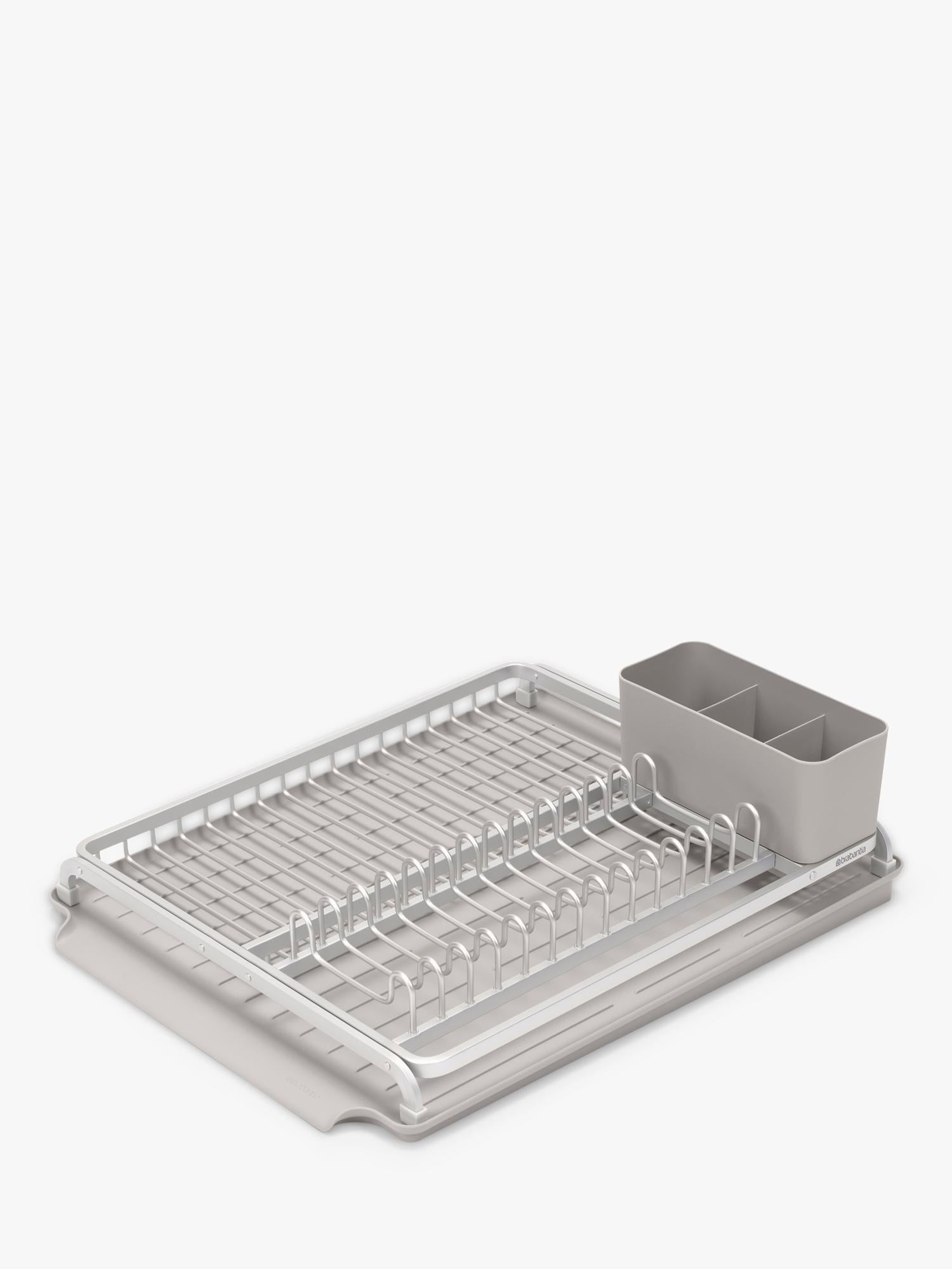 Brabantia dish rack with removable cutlery holder and drip tray - British product