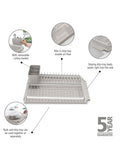 Brabantia dish rack with removable cutlery holder and drip tray - British product