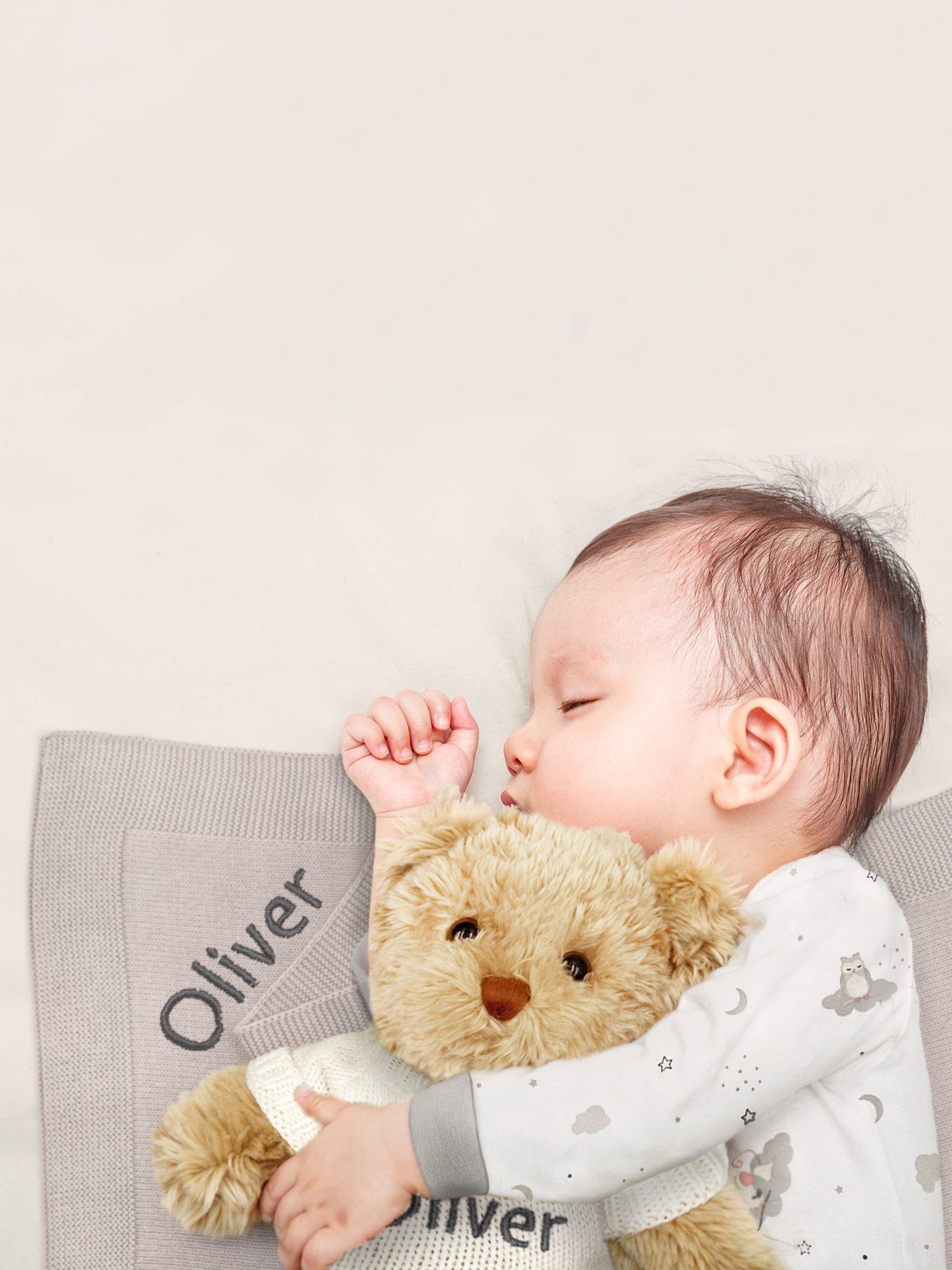 Babyblooms personalised knitted baby blanket 70x100cm, UK version