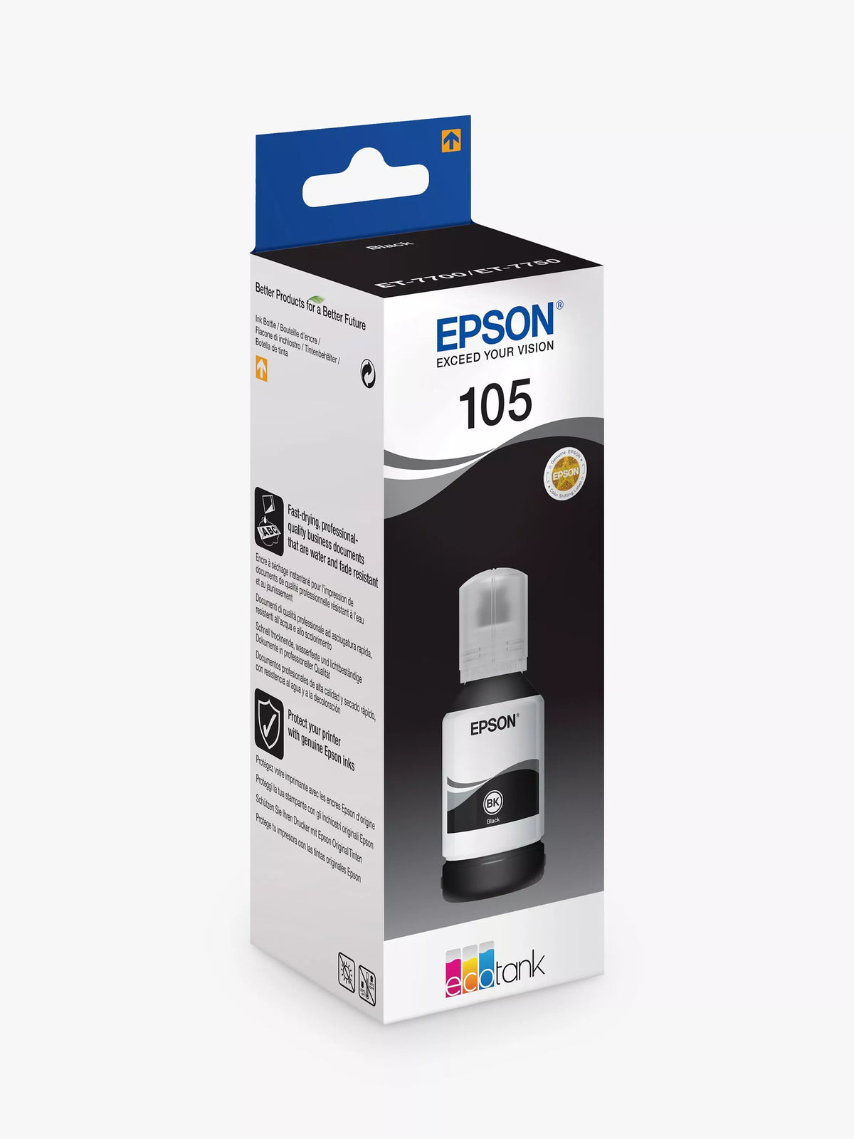 Epson EcoTank 105 black ink bottle - British product