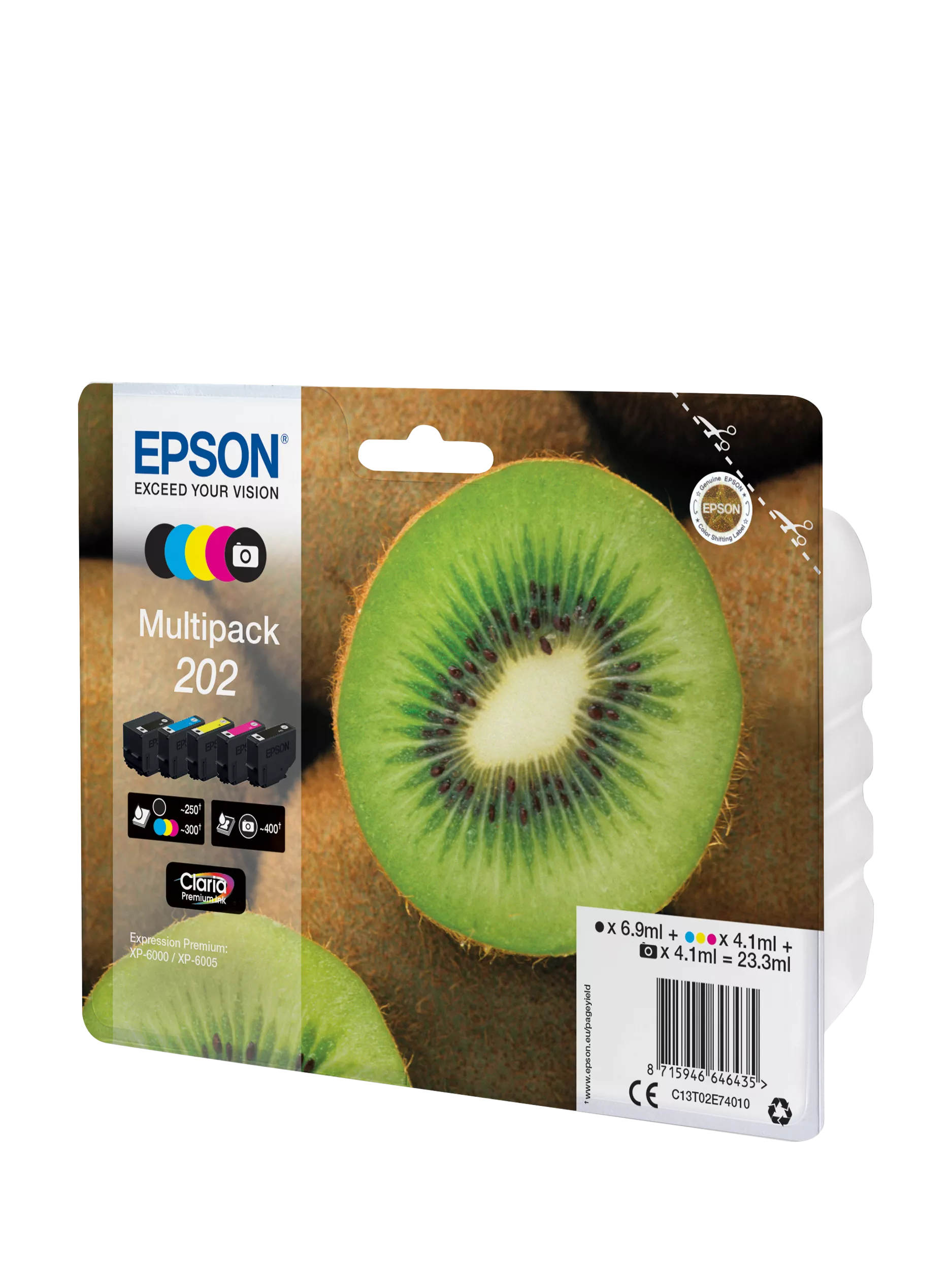 Epson Kiwi 202 multipack inkjet cartridges 5 pack, imported from the UK