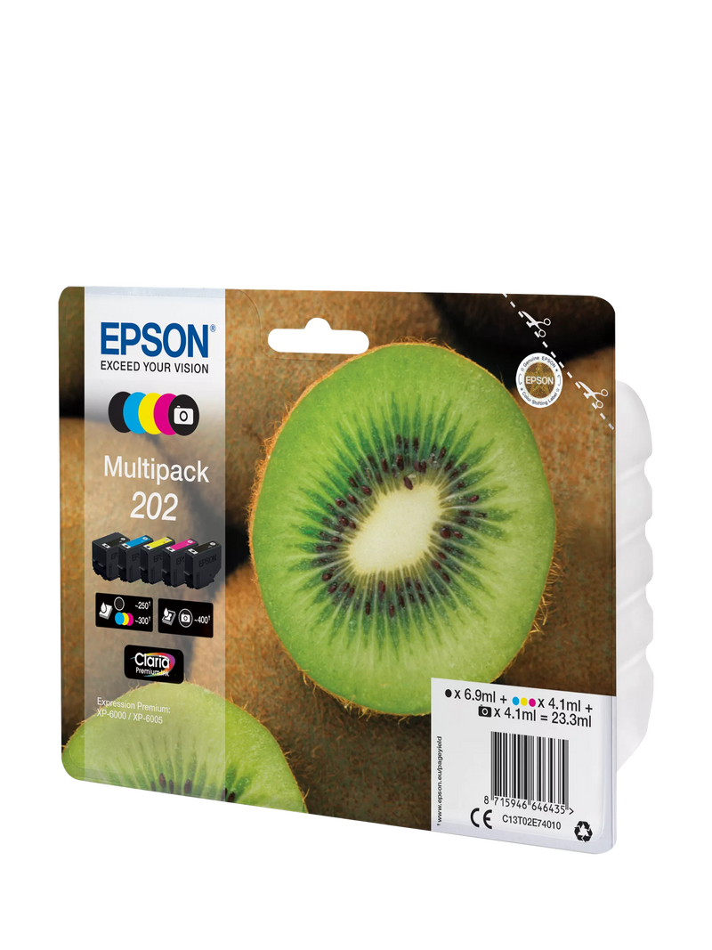 Epson Kiwi 202 multipack inkjet cartridges 5 pack, imported from the UK
