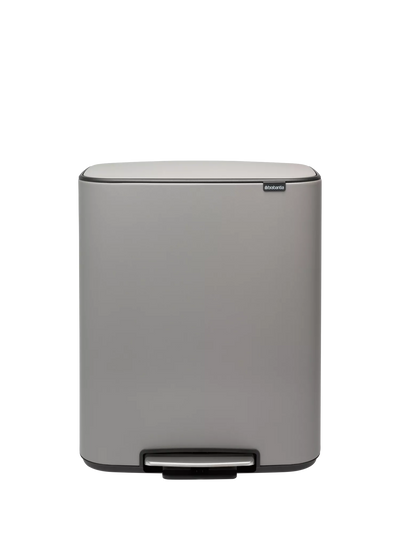 John Lewis Brabantia Bo Pedal Bin Mineral Concrete Grey Kitchen Bin 60L- Buy online at McGrocer