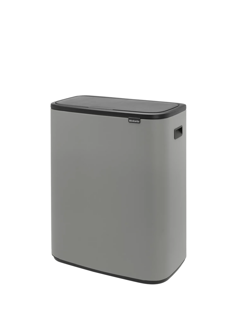 Brabantia Bo Recycling Touch Bin, Mineral Concrete Grey, 2x 30L