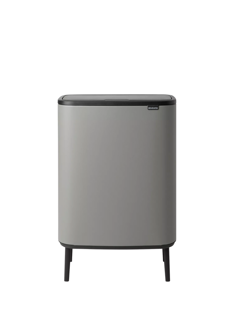 Brabantia Bo Hi Recycling Touch Bin, Mineral Concrete Grey, 2x 30L