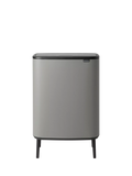 Brabantia Bo Hi Recycling Touch Bin, Mineral Concrete Grey, 2x 30L