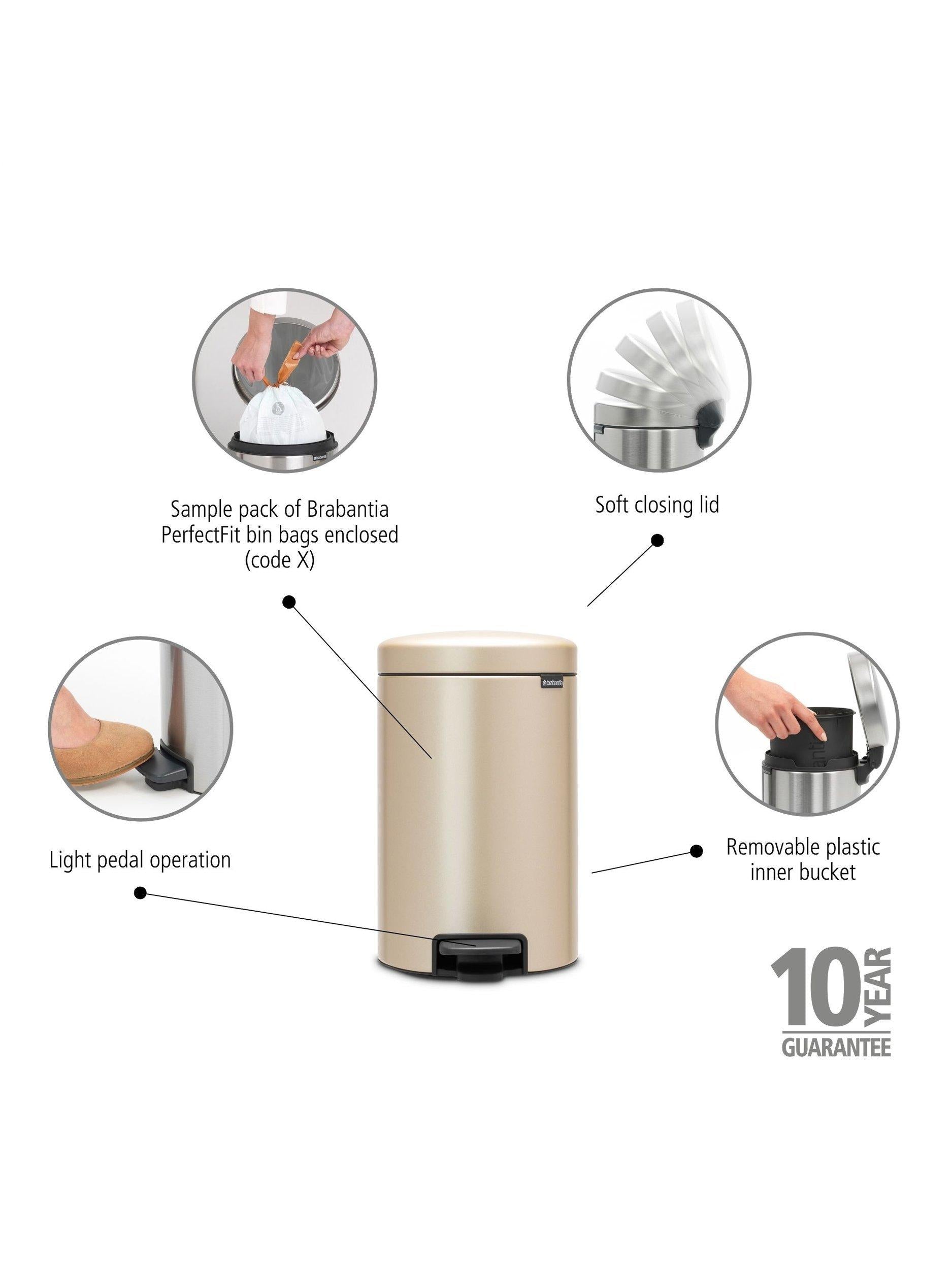 Brabantia newIcon Pedal Bin 12L - British product