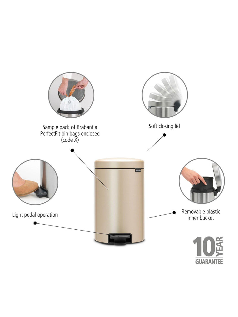 Brabantia newIcon Pedal Bin 12L - British product