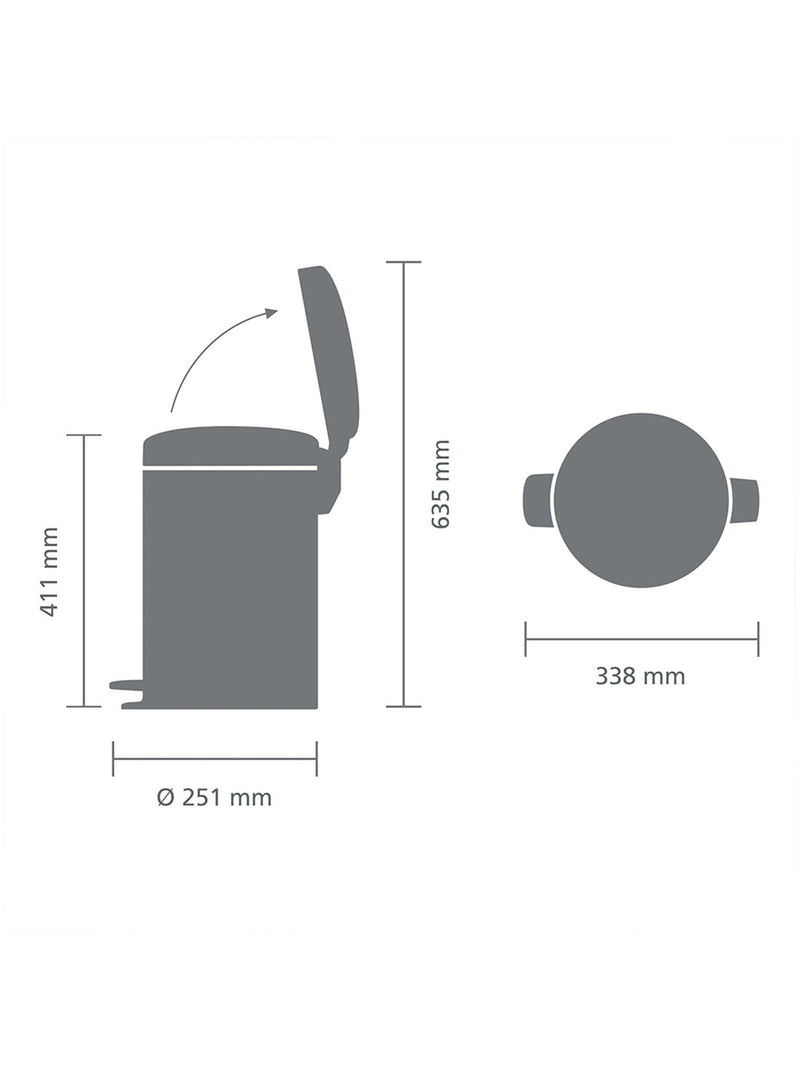 Brabantia newIcon Pedal Bin 12L - British product