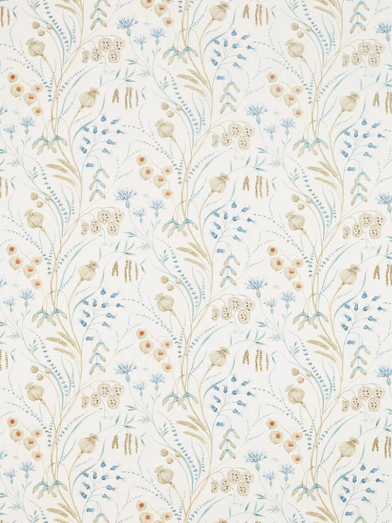 Sanderson Summer Harvest Furnishing Fabric, Cornflower/Wheat