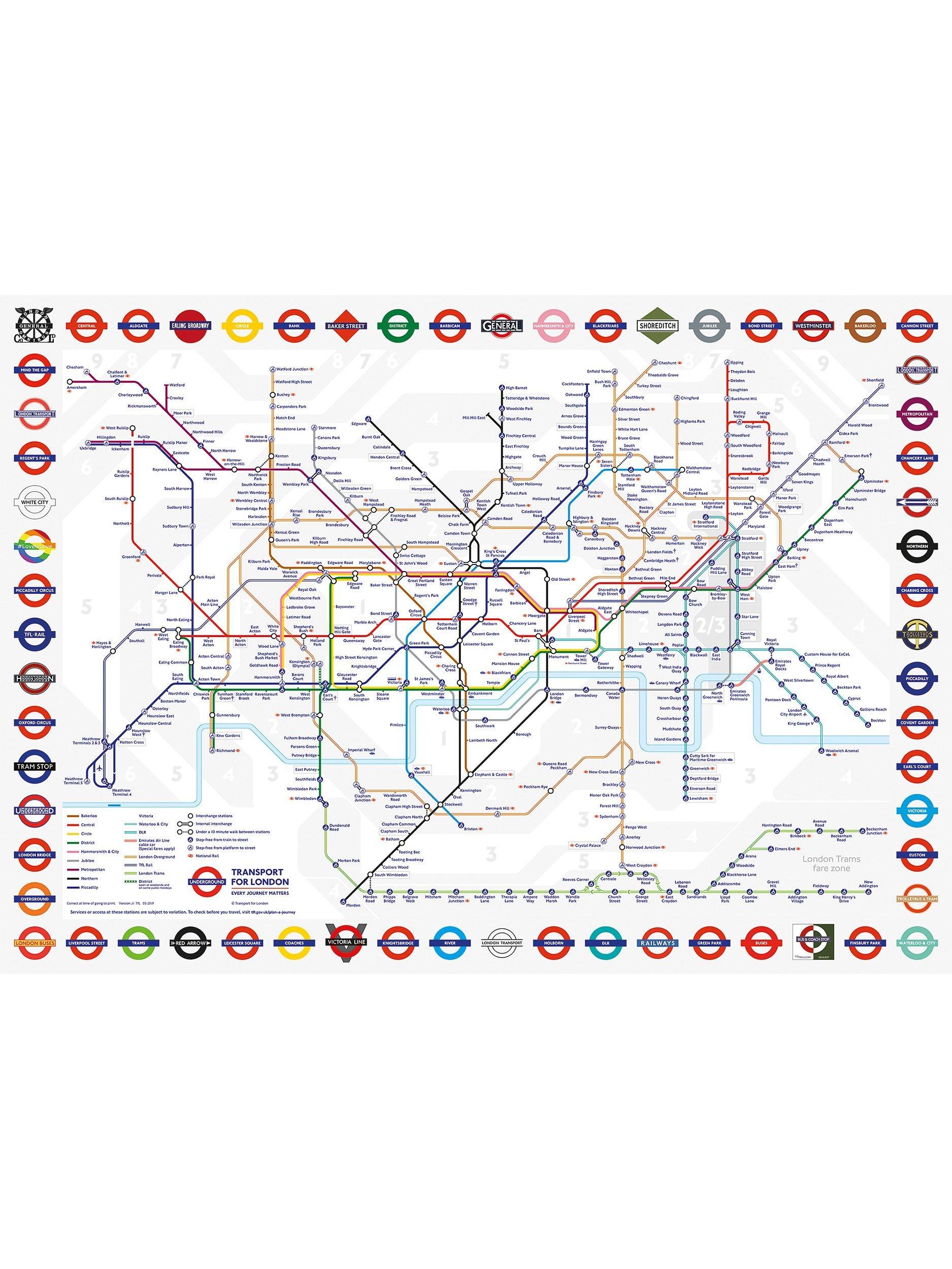 Gibsons London Underground tube map jigsaw puzzle 1000 pieces, UK version